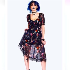 NWT Jawbreaker Night Garden Lace Midi Dress Size L